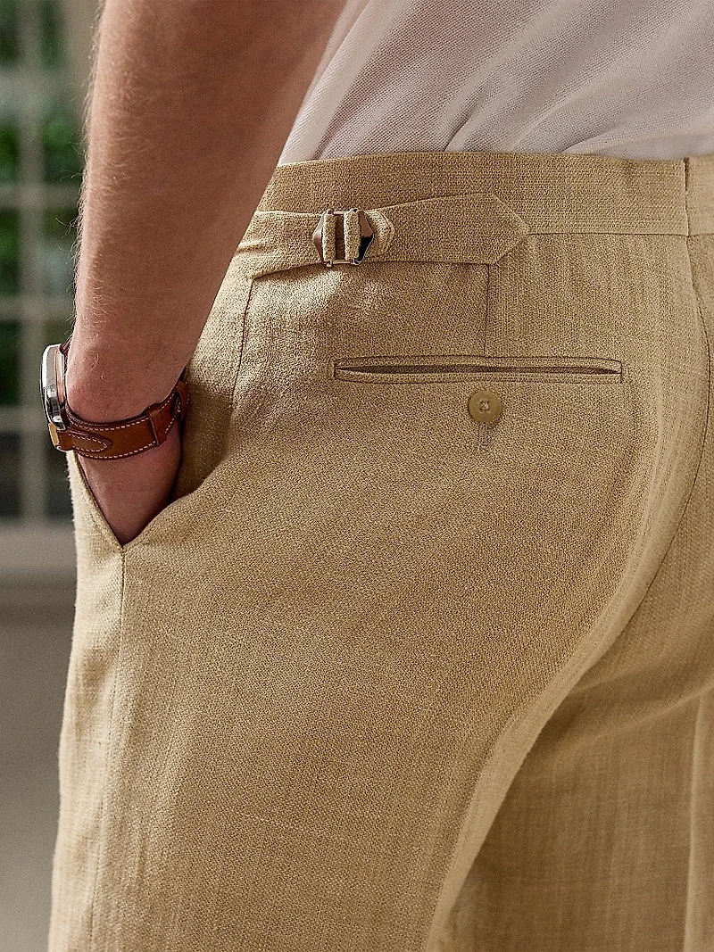 Gregory Hand-Tailored Linen-Silk Trousers