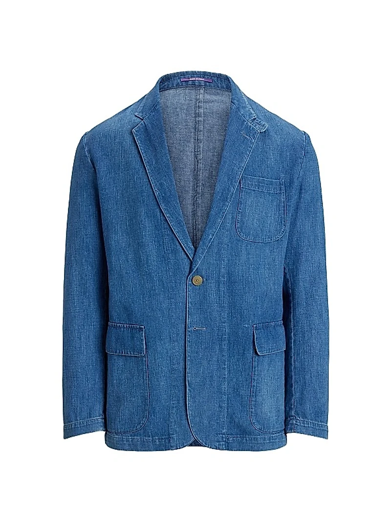 Indigo Cotton-Linen Denim Sport Coat