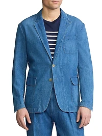 Indigo Cotton-Linen Denim Sport Coat