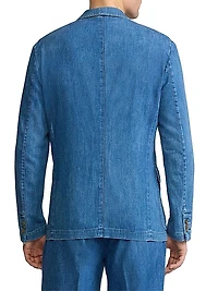 Indigo Cotton-Linen Denim Sport Coat