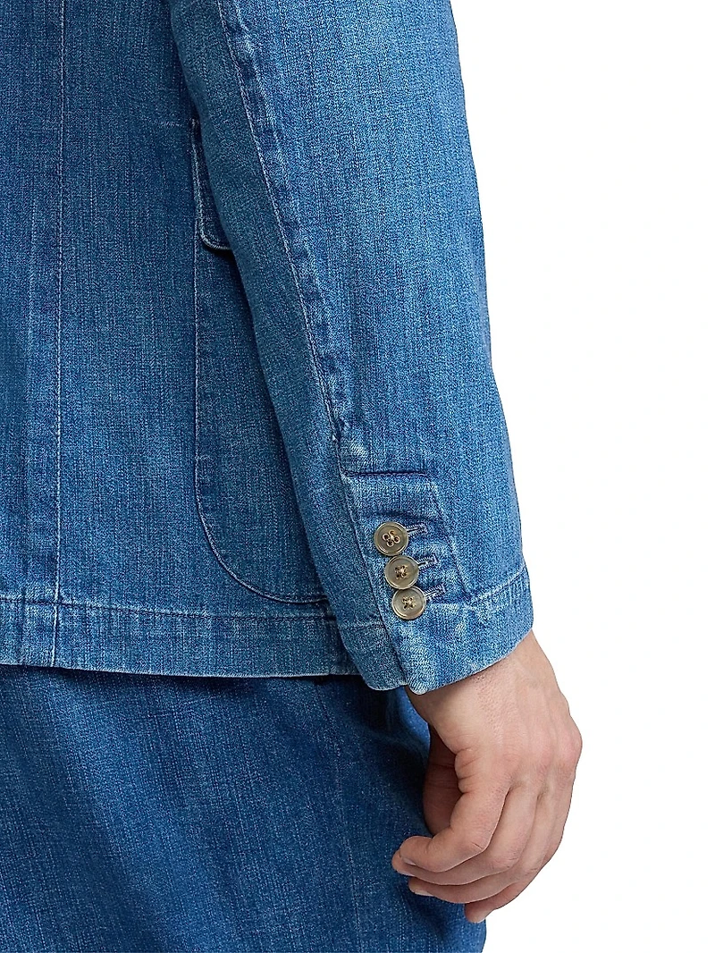 Indigo Cotton-Linen Denim Sport Coat