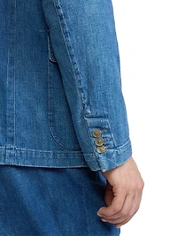 Indigo Cotton-Linen Denim Sport Coat