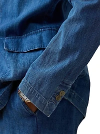 Indigo Cotton-Linen Denim Sport Coat