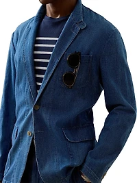 Indigo Cotton-Linen Denim Sport Coat