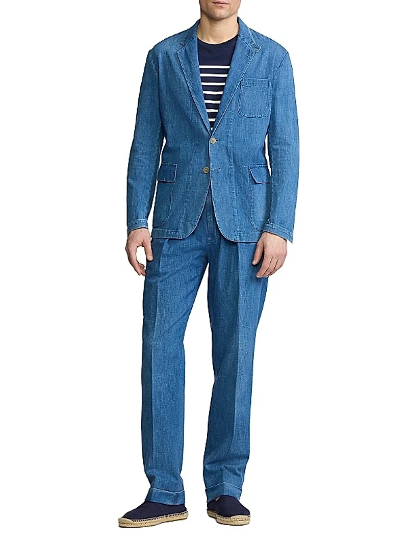 Indigo Cotton-Linen Denim Sport Coat