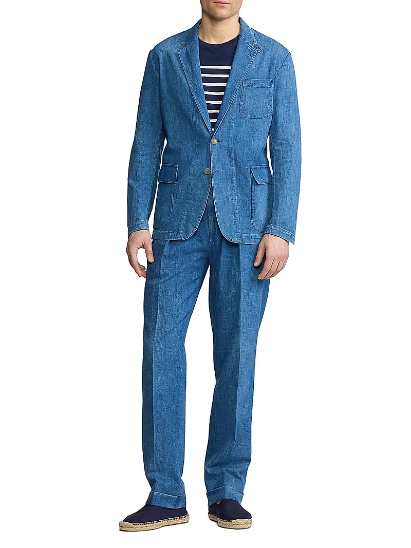 Indigo Cotton-Linen Denim Sport Coat