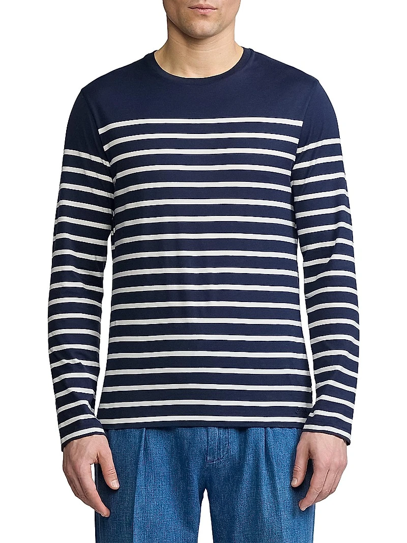 Striped Lisle Long-Sleeve T-Shirt