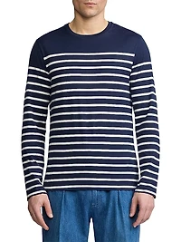 Striped Lisle Long-Sleeve T-Shirt