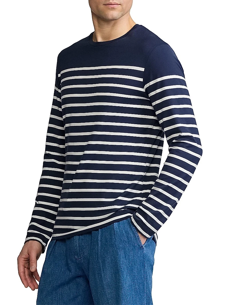 Striped Lisle Long-Sleeve T-Shirt