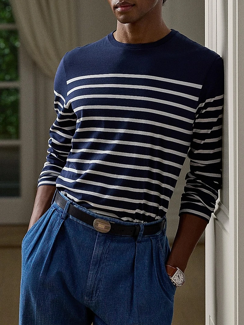 Striped Lisle Long-Sleeve T-Shirt
