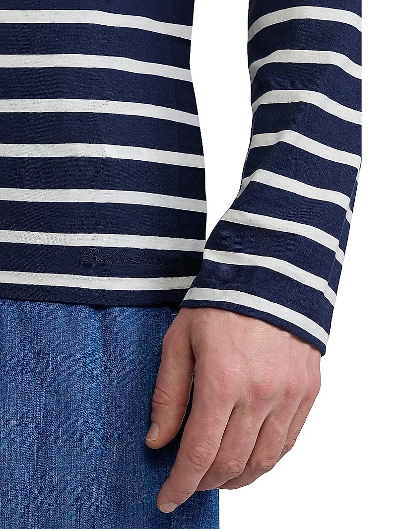 Striped Lisle Long-Sleeve T-Shirt