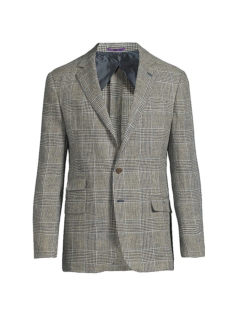 Kent Hand-Tailored Plaid Linen Jacket