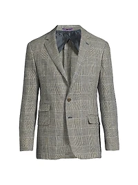 Kent Hand-Tailored Plaid Linen Jacket