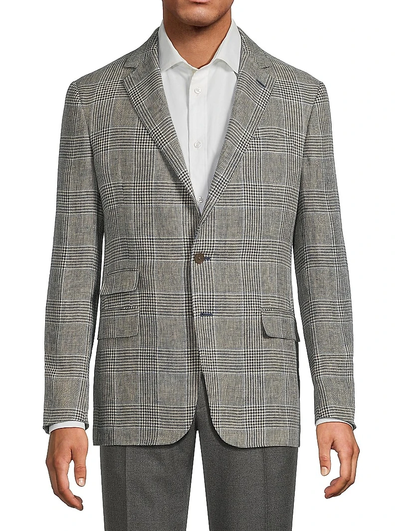 Kent Hand-Tailored Plaid Linen Jacket