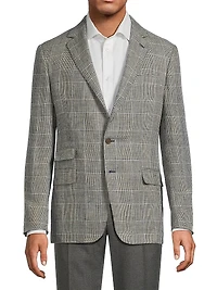 Kent Hand-Tailored Plaid Linen Jacket