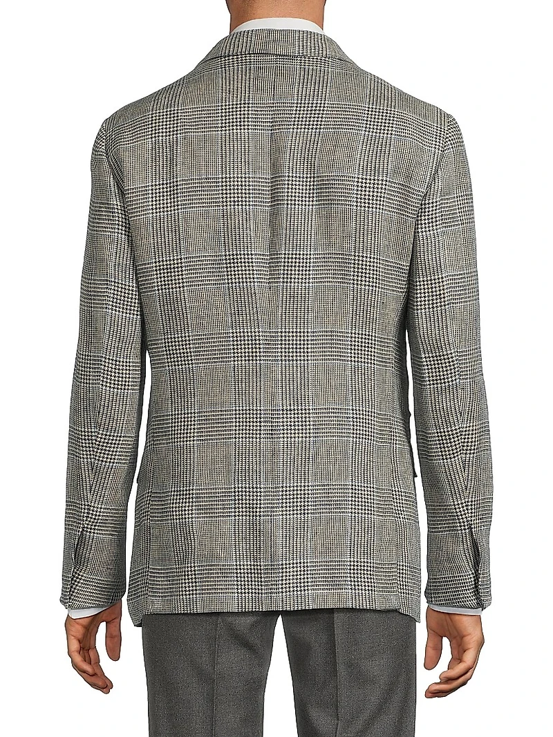 Kent Hand-Tailored Plaid Linen Jacket