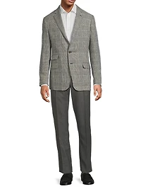 Kent Hand-Tailored Plaid Linen Jacket