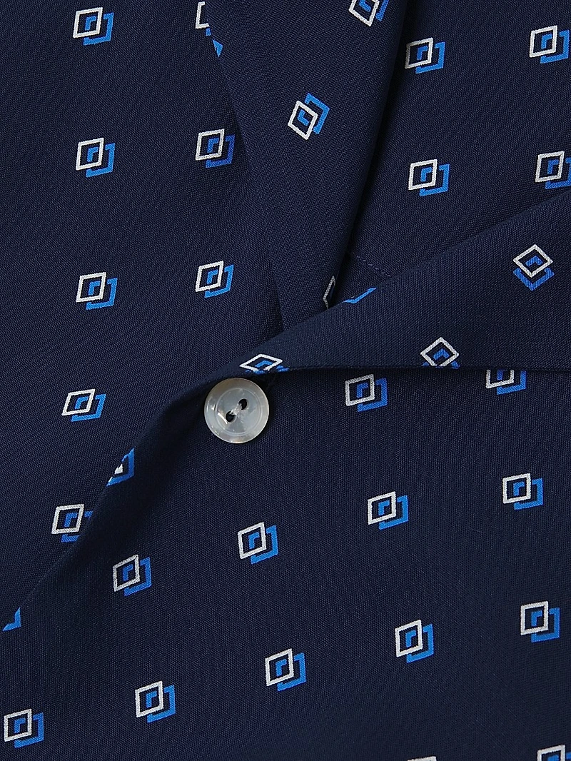 Geometric-Print Camp Shirt