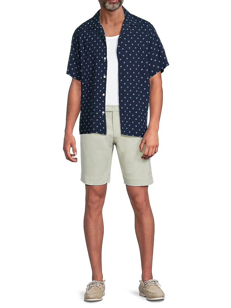 Geometric-Print Camp Shirt