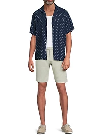 Geometric-Print Camp Shirt