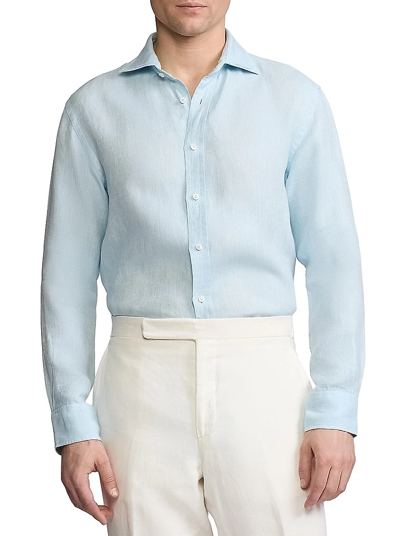 Basket-Weave Linen Shirt