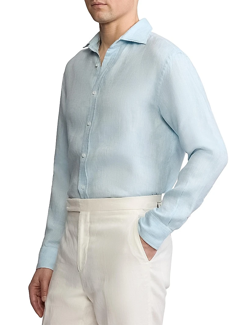 Basket-Weave Linen Shirt