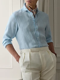 Basket-Weave Linen Shirt