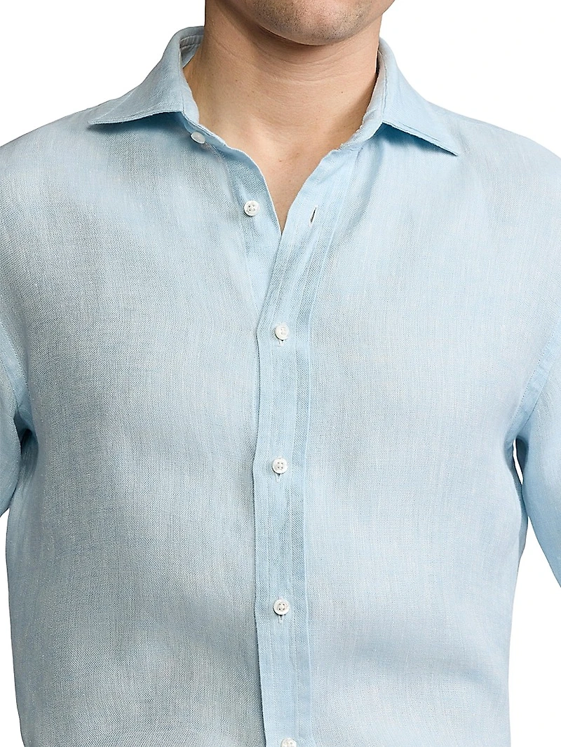 Basket-Weave Linen Shirt