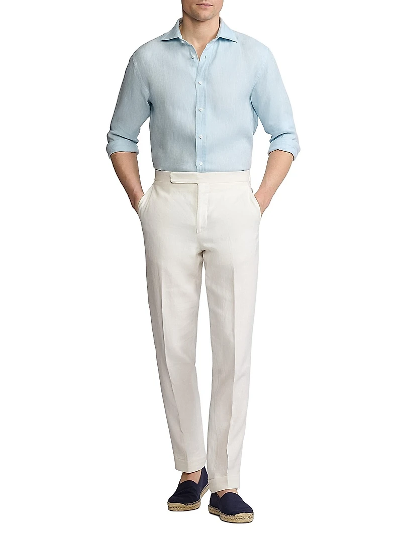 Basket-Weave Linen Shirt