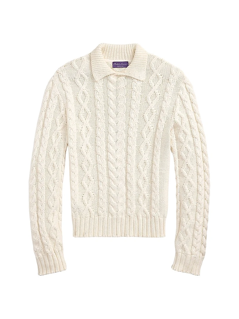Cable-Knit Cotton-Blend Sweater
