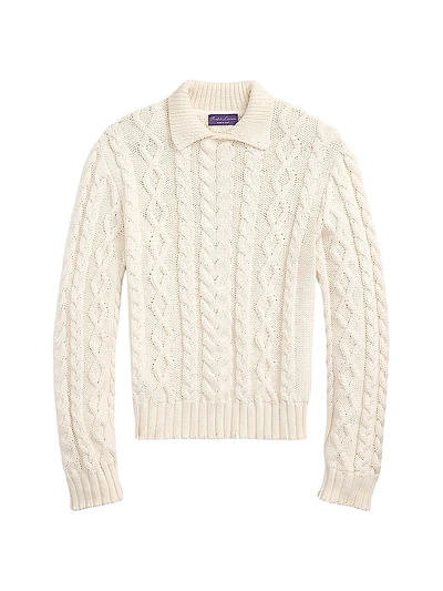Cable-Knit Cotton-Blend Sweater