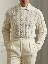 Cable-Knit Cotton-Blend Sweater