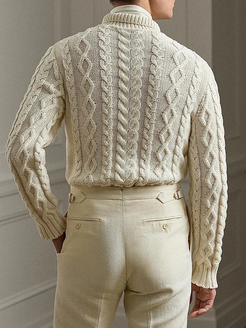 Cable-Knit Cotton-Blend Sweater
