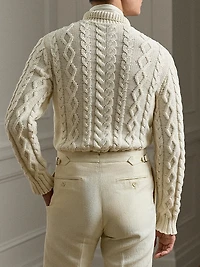 Cable-Knit Cotton-Blend Sweater
