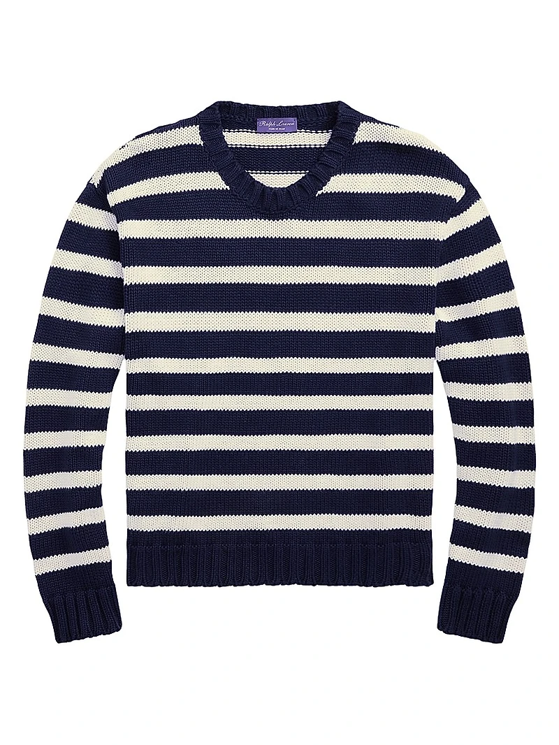Striped Classic-Fit Cotton Crewneck Sweater