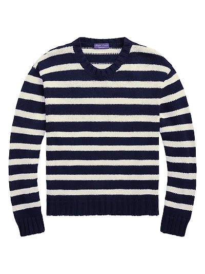 Striped Classic-Fit Cotton Crewneck Sweater