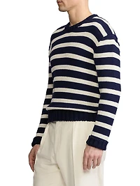 Striped Classic-Fit Cotton Crewneck Sweater