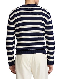 Striped Classic-Fit Cotton Crewneck Sweater