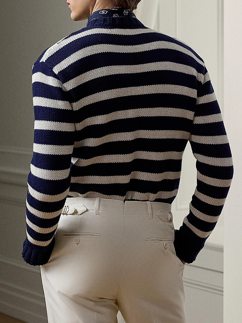Striped Classic-Fit Cotton Crewneck Sweater