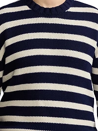 Striped Classic-Fit Cotton Crewneck Sweater