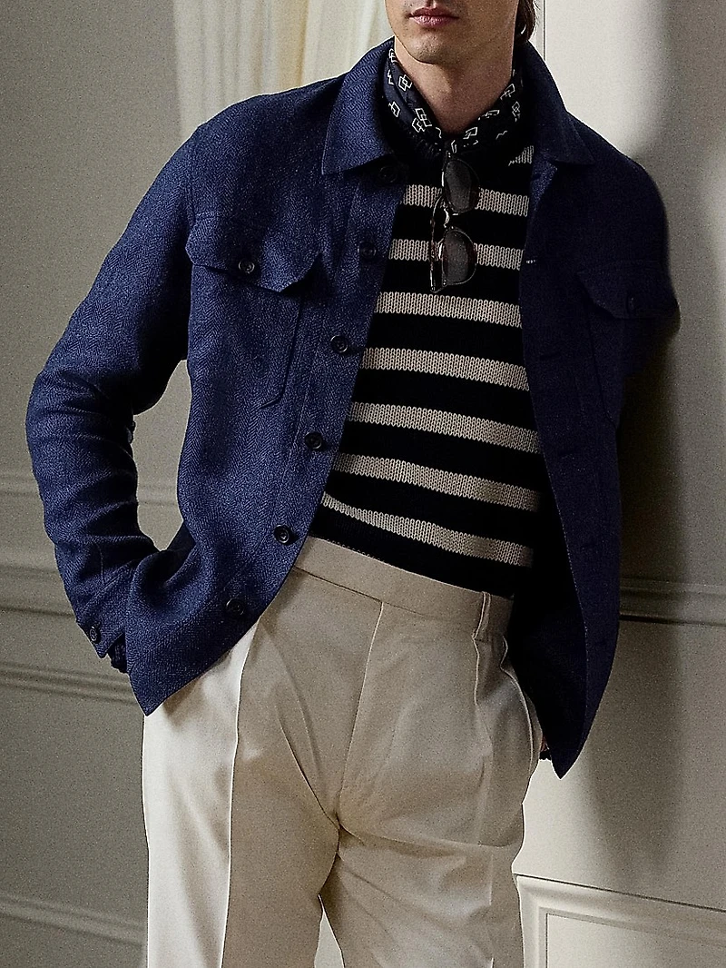 Striped Classic-Fit Cotton Crewneck Sweater