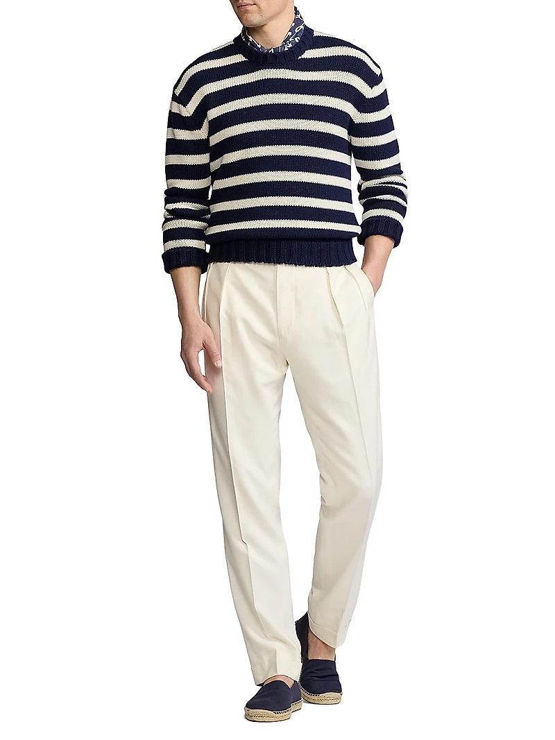 Striped Classic-Fit Cotton Crewneck Sweater