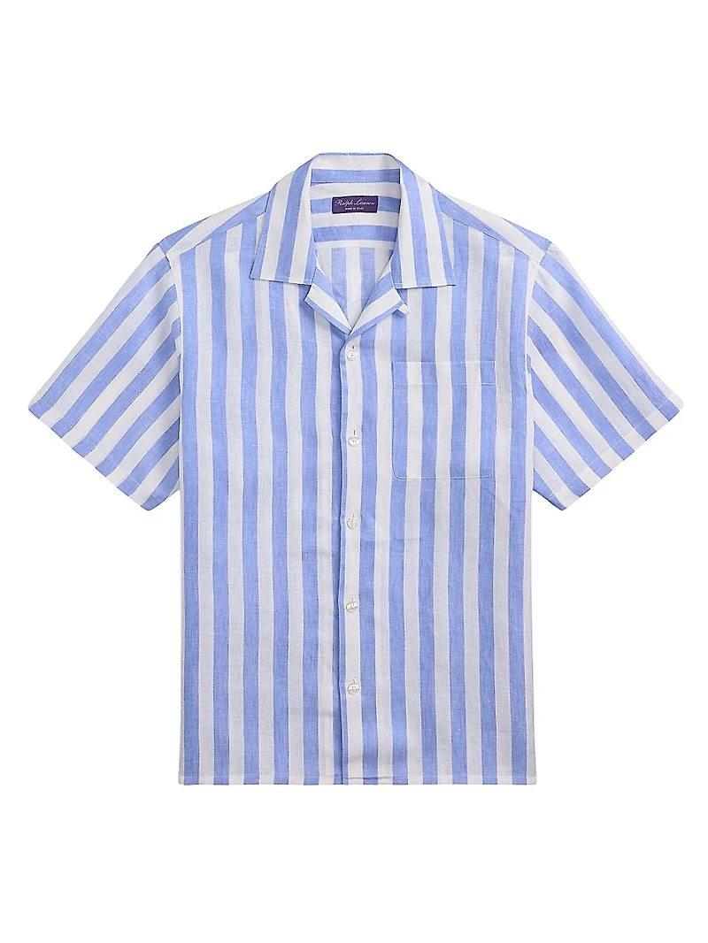 Striped Linen Camp Shirt