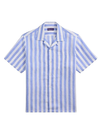 Striped Linen Camp Shirt