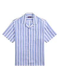 Striped Linen Camp Shirt