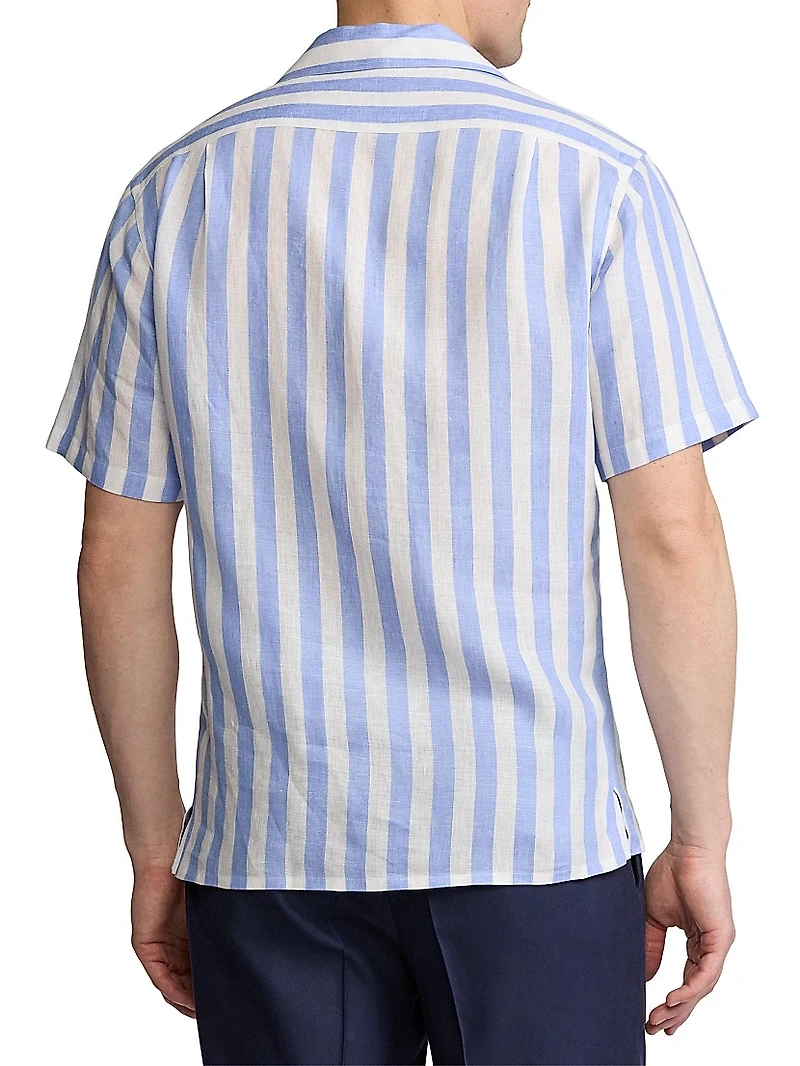 Striped Linen Camp Shirt