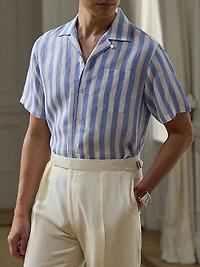 Striped Linen Camp Shirt