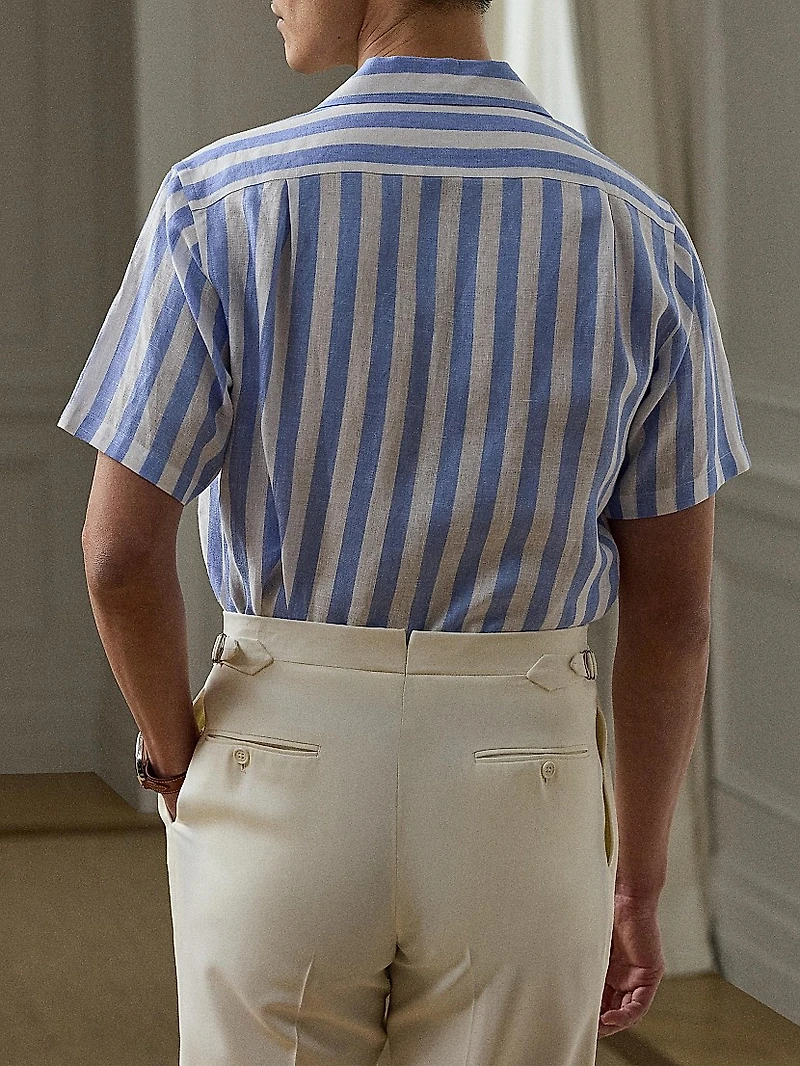 Striped Linen Camp Shirt