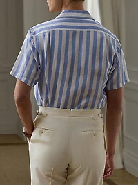 Striped Linen Camp Shirt