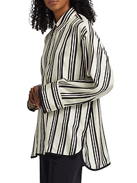 Vivi Stripe Silk Twill Shirt